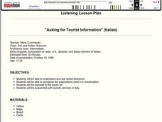 "Asking for Tourist Information" (Italian) Lesson Plan "Asking for Tourist Information" (Italian) Lesson Plan