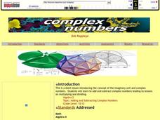Complex Numbers Lesson Plan Complex Numbers Lesson Plan