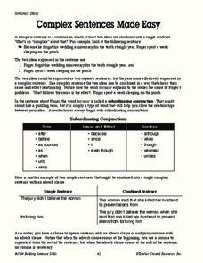 Complex Sentences Made Easy Worksheet Complex Sentences Made Easy Worksheet