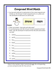 Compound Word Match Worksheet Compound Word Match Worksheet