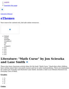 "Math Curse" by Jon Scieszka and Lane Smith Lesson Plan "Math Curse" by Jon Scieszka and Lane Smith Lesson Plan