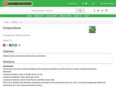 Conjunctions Lesson Plan Conjunctions Lesson Plan