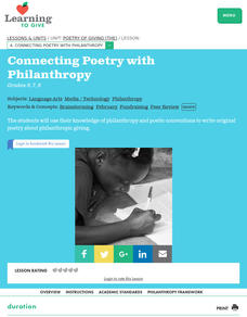 Connecting Poetry with Philanthropy Lesson Plan Connecting Poetry with Philanthropy Lesson Plan