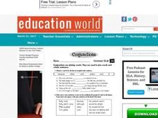 Conjunctions Lesson Plan Conjunctions Lesson Plan