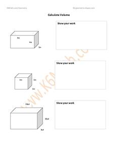 Calculate Volume Worksheet    Calculate Volume Worksheet