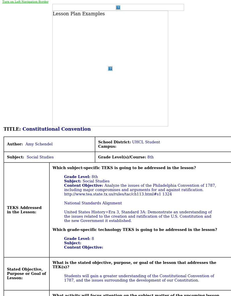 Constitutional Convention Lesson Plan Constitutional Convention Lesson Plan