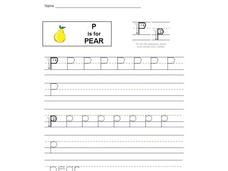 Printing Practice: P is for Pear Interactive Printing Practice: P is for Pear Interactive