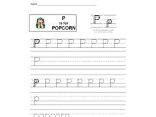 P is for Popcorn: Letter Pp Worksheet P is for Popcorn: Letter Pp Worksheet