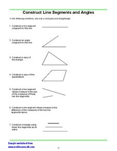 Construct Line Segments and Angles Worksheet Construct Line Segments and Angles Worksheet