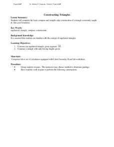 Constructing Triangles Lesson Plan Constructing Triangles Lesson Plan