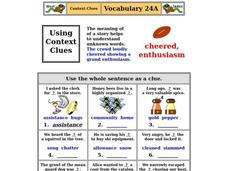 Context Clues Worksheet Context Clues Worksheet