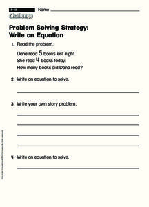 Problem Solving: Write an Equation Interactive Problem Solving: Write an Equation Interactive