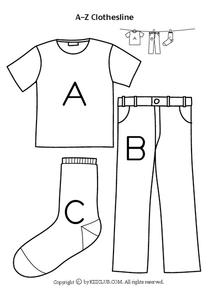 A-Z Clothesline Worksheet A-Z Clothesline Worksheet