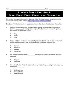 Pronoun Case - Exercise 5: They, Them, Their, Theirs, and Themselves Interactive Pronoun Case - Exercise 5: They, Them, Their, Theirs, and Themselves Interactive