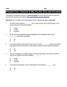 Pronoun Case - Exercise 4: We, Us, Our, Ours, and Ourselves Interactive Pronoun Case - Exercise 4: We, Us, Our, Ours, and Ourselves Interactive