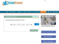 Count Backwards and Complete the Series Worksheet Count Backwards and Complete the Series Worksheet