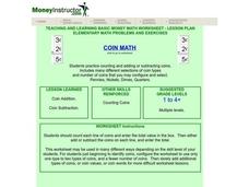 Counting Coins Lesson Plan Counting Coins Lesson Plan