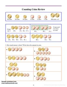 Counting Coins Review Worksheet Counting Coins Review Worksheet
