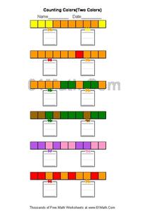 Counting Colors (Two Colors) Worksheet Counting Colors (Two Colors) Worksheet