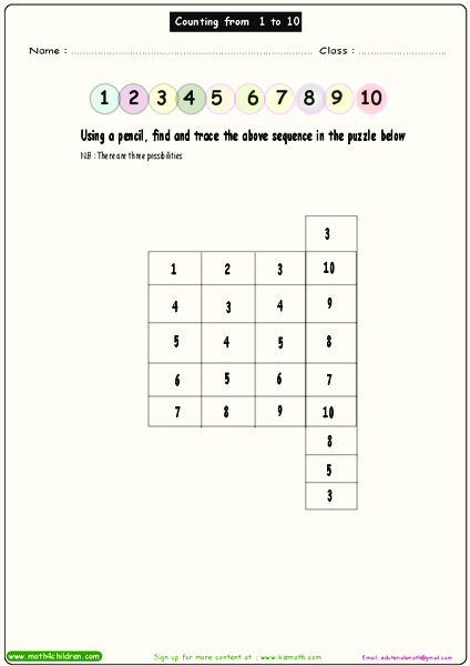 Counting From 1 to 10 Worksheet Counting From 1 to 10 Worksheet