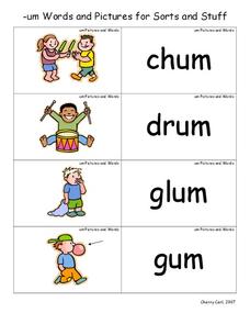 --um Words and Pictures for Sorts and Stuff Lesson Plan --um Words and Pictures for Sorts and Stuff Lesson Plan