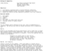 Biological Communities Lesson Plan Biological Communities Lesson Plan
