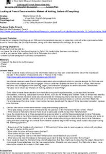 Looking at French Decorative Arts Lesson Plan Looking at French Decorative Arts Lesson Plan