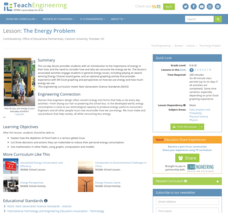The Energy Problem Lesson Plan The Energy Problem Lesson Plan