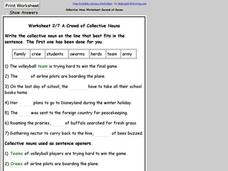 Worksheet 2/7 on Collective Nouns Worksheet Worksheet 2/7 on Collective Nouns Worksheet