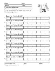 Counting Practice Worksheet Counting Practice Worksheet