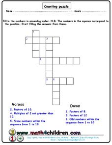 Counting Puzzle Worksheet Counting Puzzle Worksheet