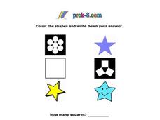 Counting Shapes Worksheet Counting Shapes Worksheet