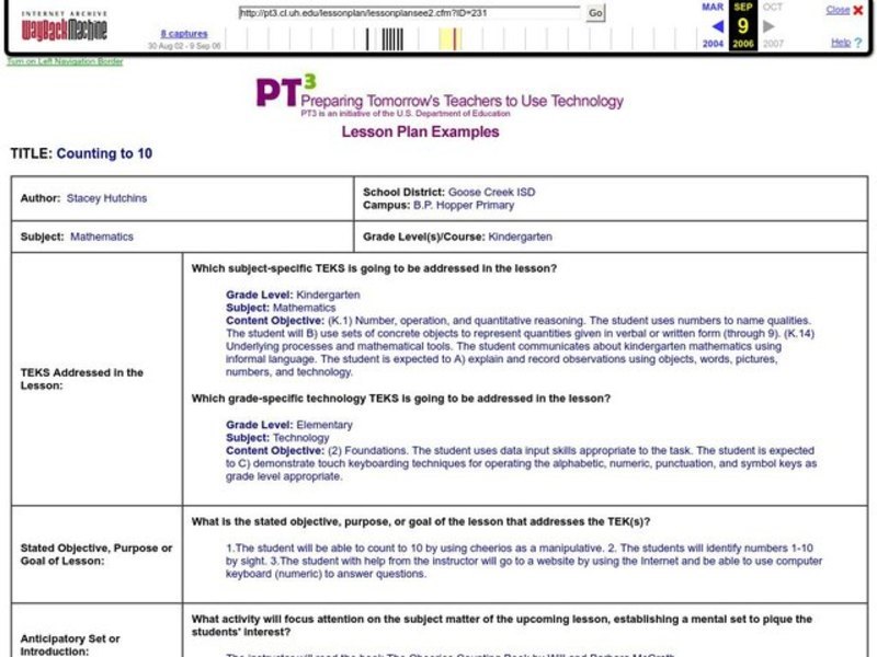 Counting to 10 Lesson Plan Counting to 10 Lesson Plan