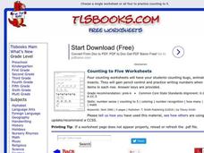 Counting to Five Worksheet Counting to Five Worksheet