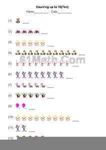 Counting up to 10 Worksheet for Pre-K - 1st Grade | Lesson Planet