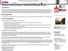 Couriers in the Inca Empire: Getting Your Message Across Lesson Plan Couriers in the Inca Empire: Getting Your Message Across Lesson Plan