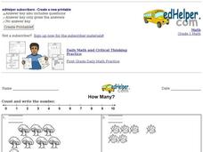 How Many? Counting Worksheet How Many? Counting Worksheet