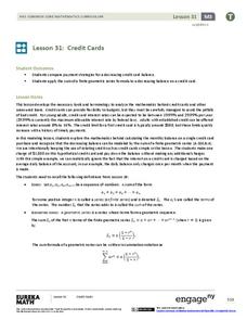 Credit Cards Lesson Plan Credit Cards Lesson Plan