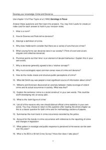 Crime and Deviance Worksheet Crime and Deviance Worksheet