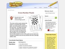 Cross Number Puzzle Worksheet Cross Number Puzzle Worksheet