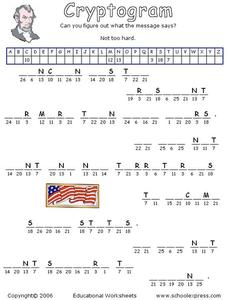 Cryptogram Worksheet Cryptogram Worksheet
