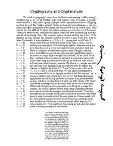 Cryptography and Cryptanalysis Worksheet Cryptography and Cryptanalysis Worksheet