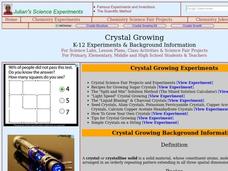 Crystal Growing Lesson Plan Crystal Growing Lesson Plan