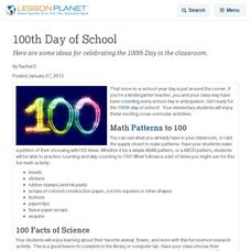 100th Day of School Lesson Planet Article 100th Day of School Lesson Planet Article