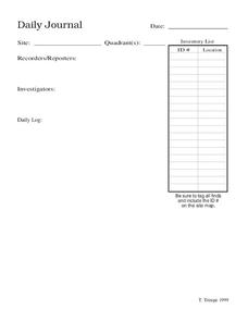 Daily Journal Worksheet Daily Journal Worksheet