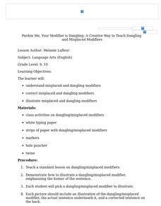 Dangling Modifiers Lesson Plan Dangling Modifiers Lesson Plan