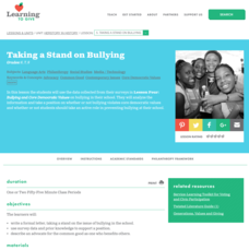 Taking a Stand on Bullying Lesson Plan Taking a Stand on Bullying Lesson Plan