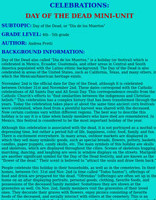 Day of the Dead Lesson Plan Day of the Dead Lesson Plan