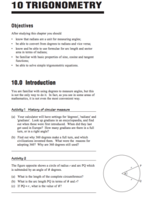 Trigonometry Worksheet Trigonometry Worksheet