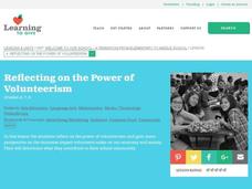 Reflecting on the Power of Volunteerism Lesson Plan Reflecting on the Power of Volunteerism Lesson Plan